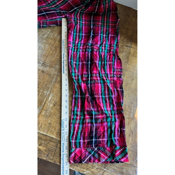 Victoria’s Secret Pajama Pants Jogger Plaid Sz M Red Black White Metallic Lounge - Picture 4 of 6